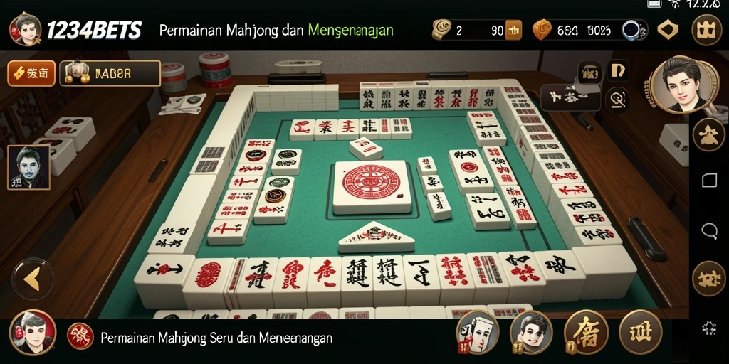 Tampilan gameplay menarik dari 1234BETS yang penuh aksi Mahjong.