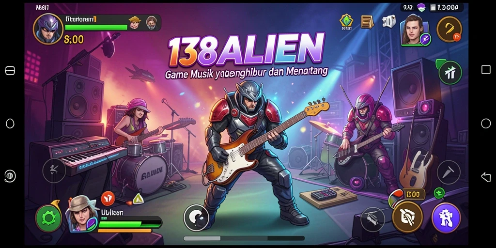 Tampilan gameplay <strong>138ALIEN</strong> dengan grafis menarik dan lagu-lagu seru.