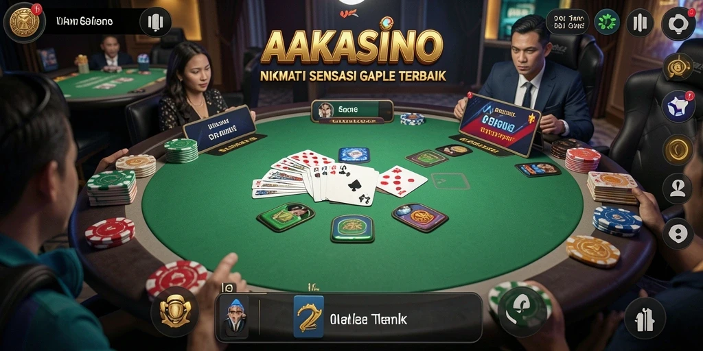 Tampilan gameplay Gaple yang menarik di AAKASINO.