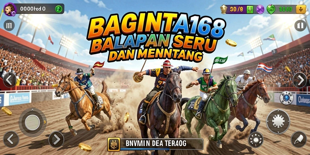 Screenshot dari gameplay seru BAGINTA168 dengan variasi mobil dan lintasan.