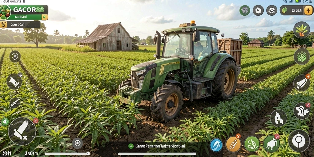Gameplay seru di GACOR88 dengan ladang yang subur.