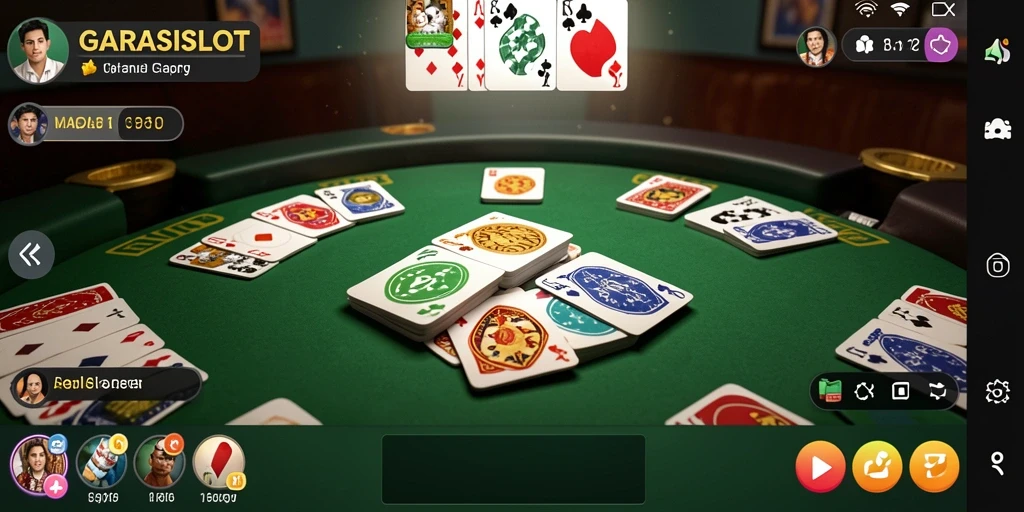 Screenshot permainan GARASISLOT menampilkan sesi bermain Gaple yang seru.