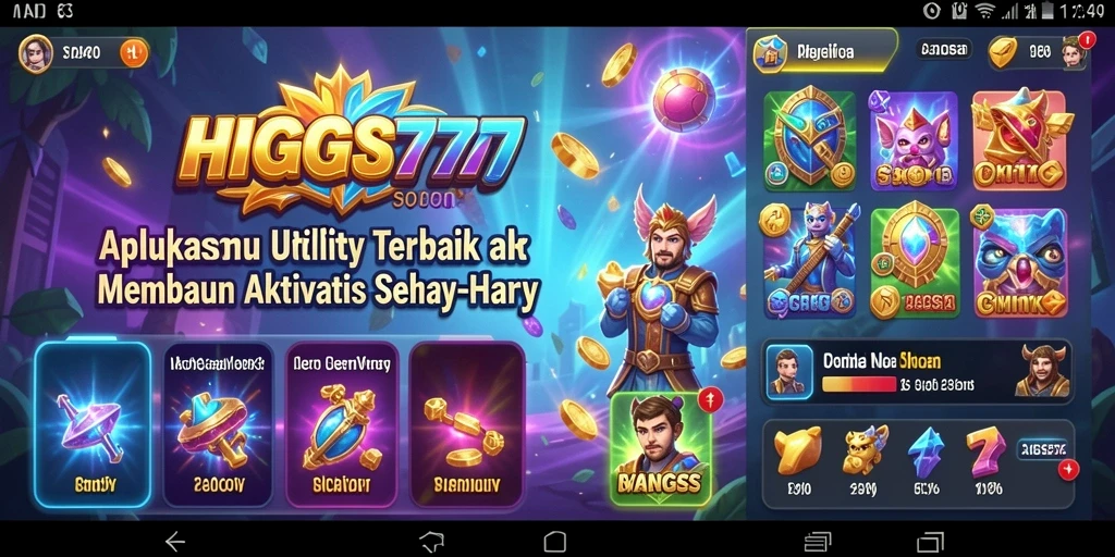 Tampilan antarmuka HIGGS777 yang bersih dan fungsional.