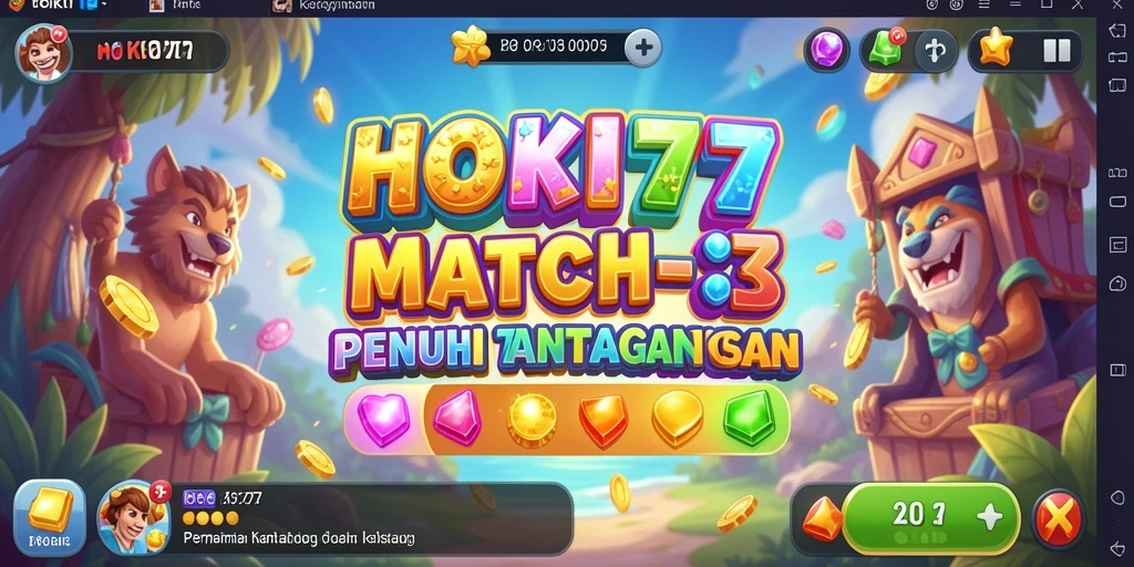 Screenshot gameplay HOKI777 yang menampilkan aksi seru Match-3.