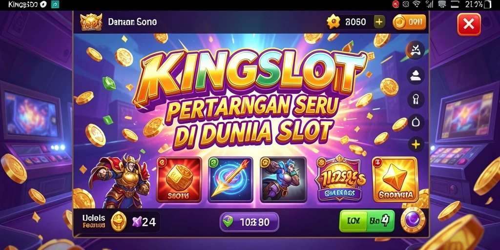 Tampilan gameplay KINGSLOT yang menegangkan di arena pertarungan.