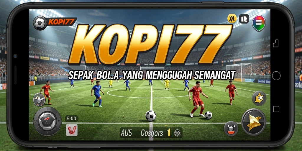 Tampilan gameplay menegangkan dalam KOPI77 saat tim berlaga di lapangan.