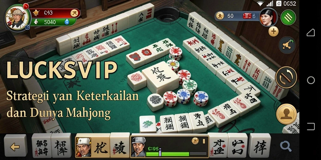 Tampilan gameplay menegangkan dan strategi Mahjong di LUCKSVIP.