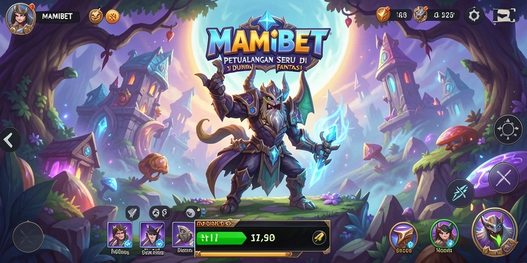 Screenshot gameplay Adventure MAMIBET yang menampilkan eksplorasi dunia fantastis.