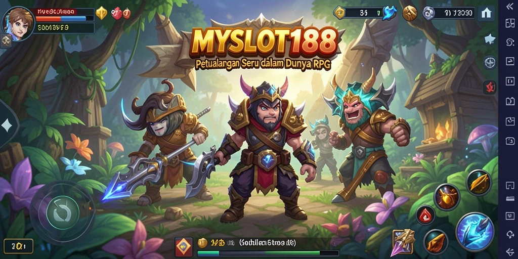 Screenshot gameplay utama MYSLOT188 menampilkan aksi pertempuran yang mendalam.