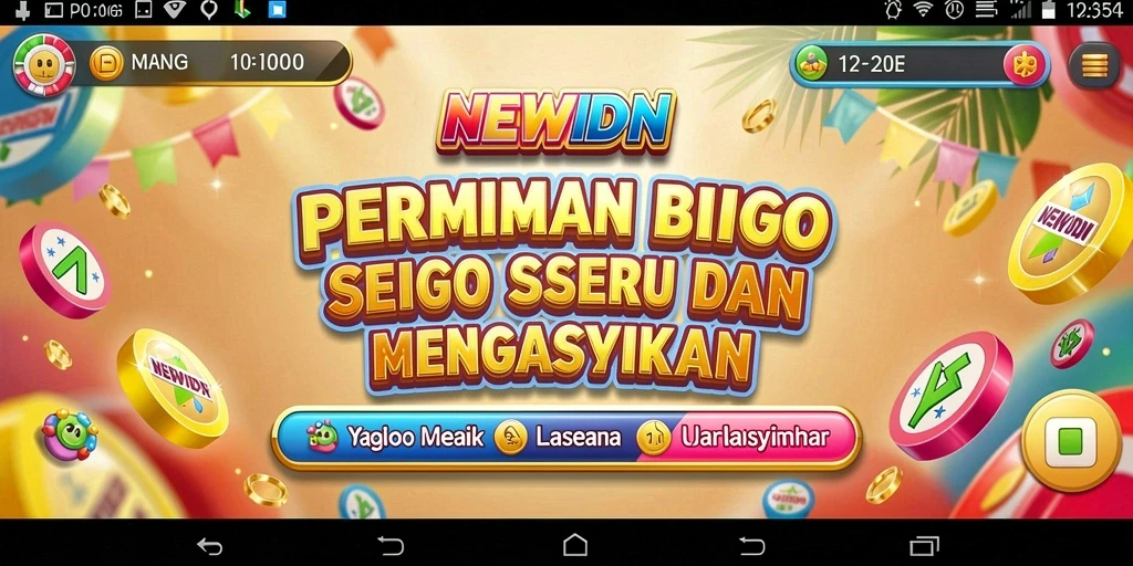Tampilan gameplay seru dalam NEWIDN yang menunjukkan keasyikan bermain Bingo.