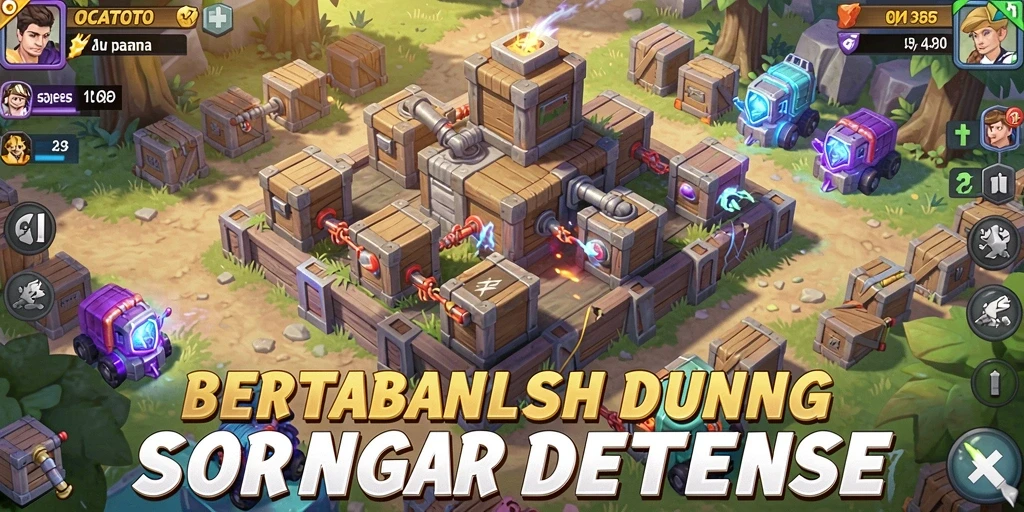 Screenshot OCATOTO menampilkan aksi seru dalam permainan Tower Defense yang mendebarkan.