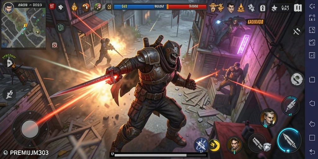 Tampilan gameplay PREMIUM303 yang penuh aksi dan tantangan mendebarkan.