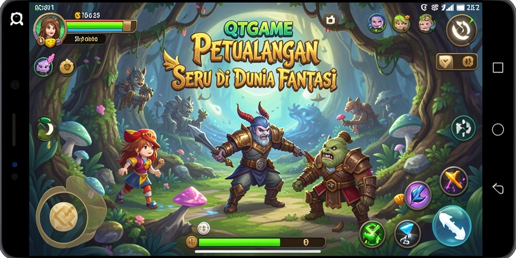 Penampilan gameplay QTGAME yang menakjubkan di dunia petualangan.