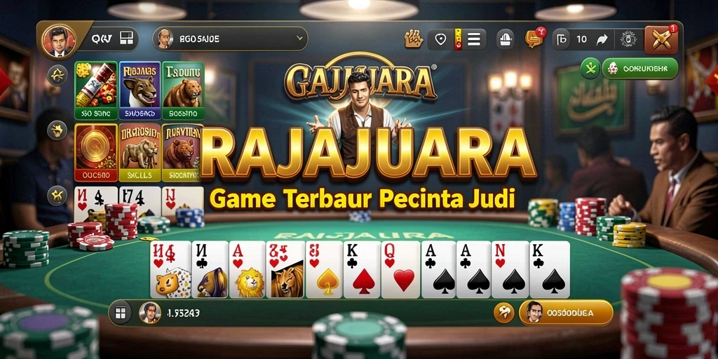 Screenshot permainan Poker RAJAJUARA yang menegangkan dan seru.