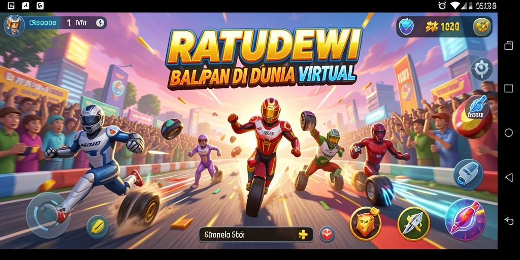 Tampilan gameplay balapan yang menarik dan mendebarkan.