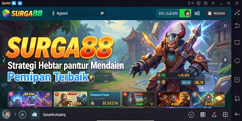 Tampilan gameplay SURGA88 dengan aksi strategi mendebarkan.