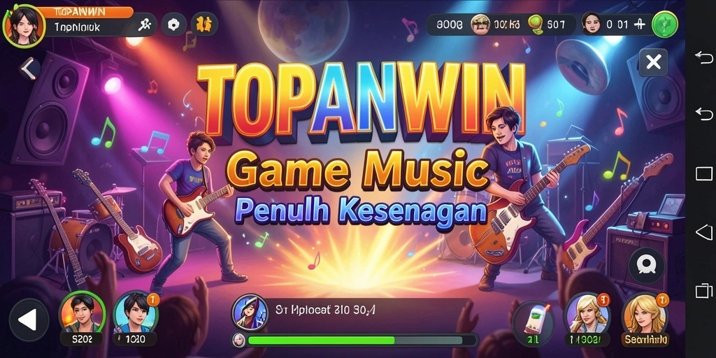Screenshot gameplay TOPANWIN yang menunjukkan keseruan bermain musik.